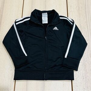 Adidas kids toddler Black Jacket with White stripes size 4